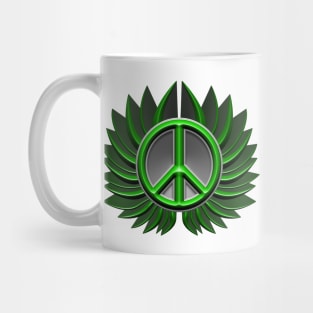 green peace symbol flower Mug